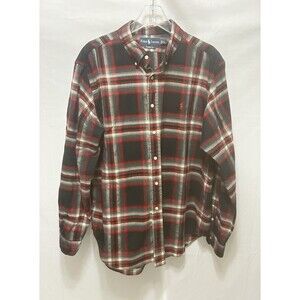 Ralph Lauren Mens XL Red Checkered Button Down Long Sleeve Shirt Schacket BNWOT
